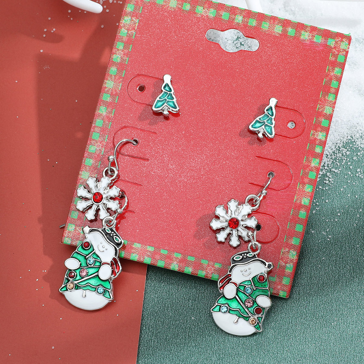 Wholesale Christmas Elk Snowflake Earrings